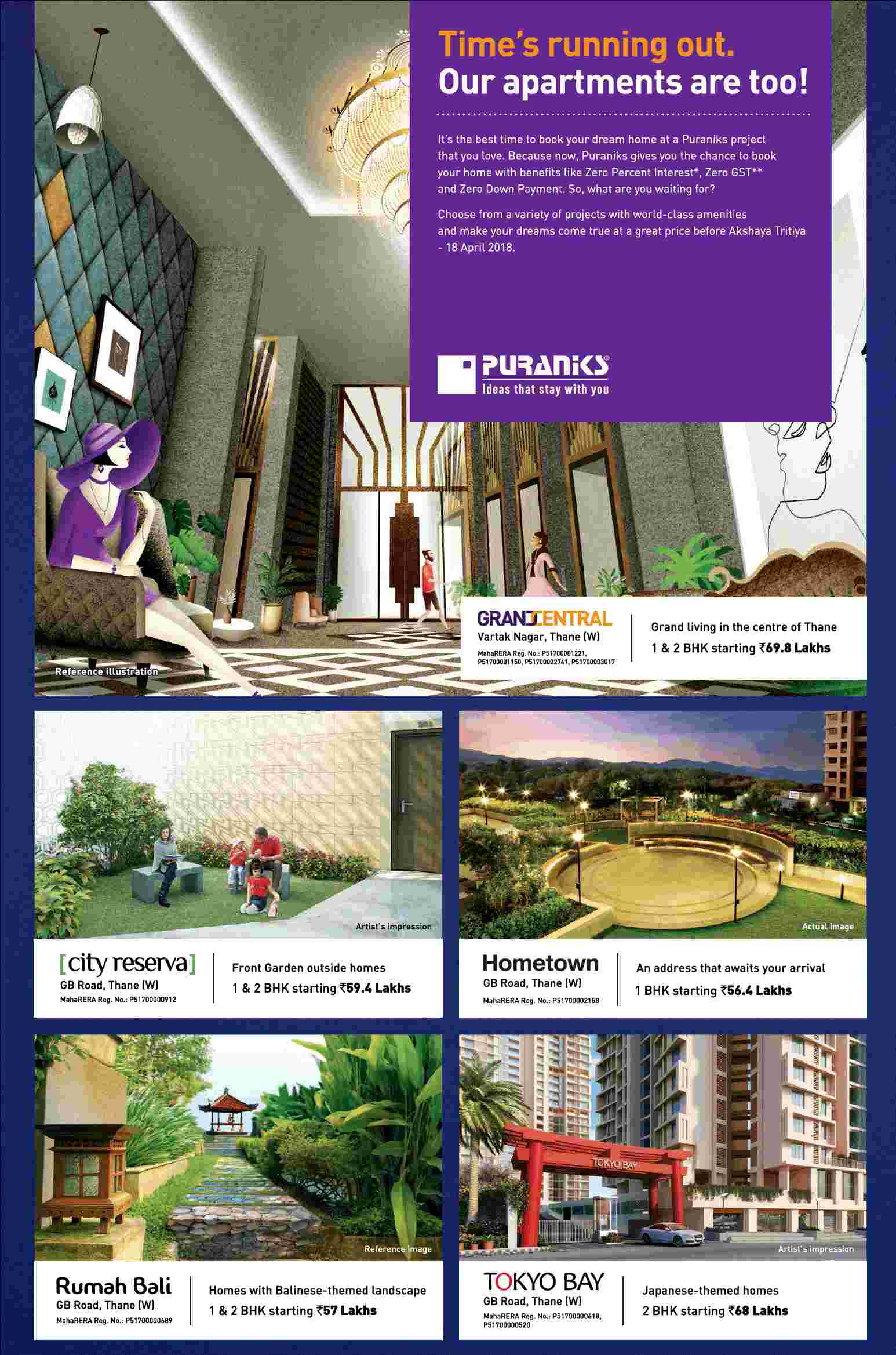 Book your home at a great price before Akshaya Tritiya at Puranik properties in Mumbai